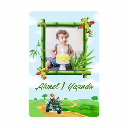 Safari Temalı Doğum Günü Magneti